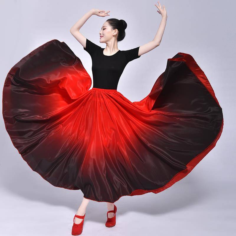 Chinese dance clothing Xinjiang dance practice skirt in the lights in the lights