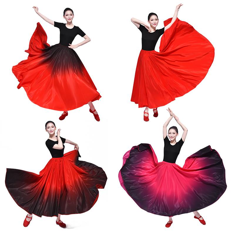 Chinese dance clothing Xinjiang dance practice skirt in the lights in the lights