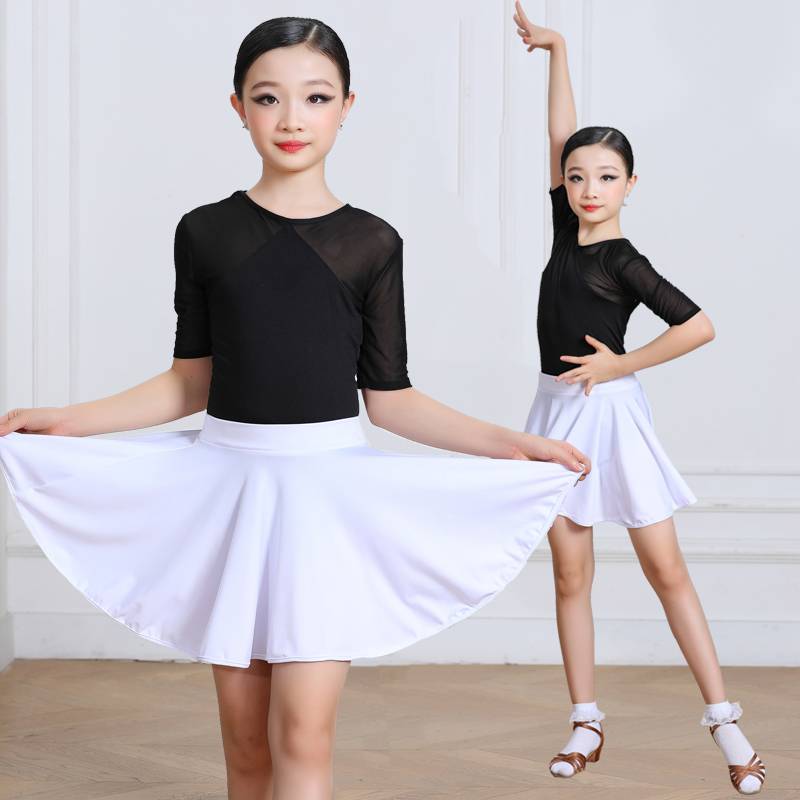 Children's Latin Dance Performance Clothing Female Halway Skirt Moder Jacket New Practice Service Children's Professional Competition