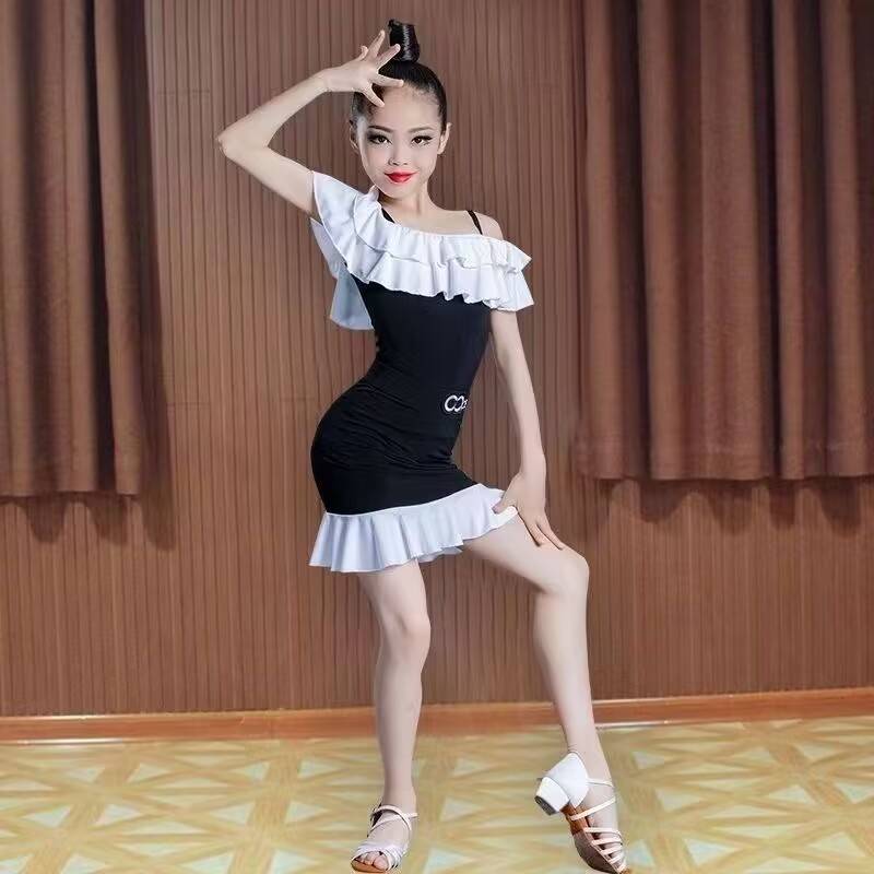 Summer Internet celebrity Latin dance service high -level sensory suit girl practice service 2024 new suspender fairy black black skirt