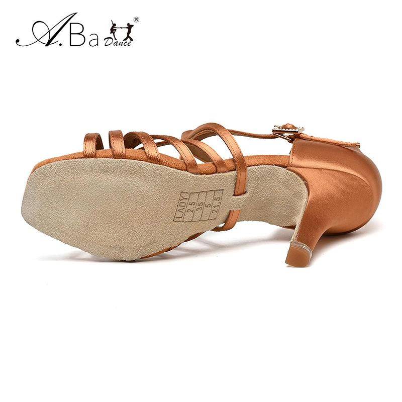 A new high -heeled adult Latin shoe five -lap dancing shoes, Lunbazheo, horseshoe heel