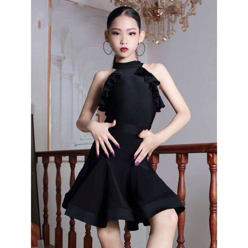 Summer Latin Dance Service 2024 New Girls and Children's Training Higher Series Professional Competition Performance Dance Skirt Set Set