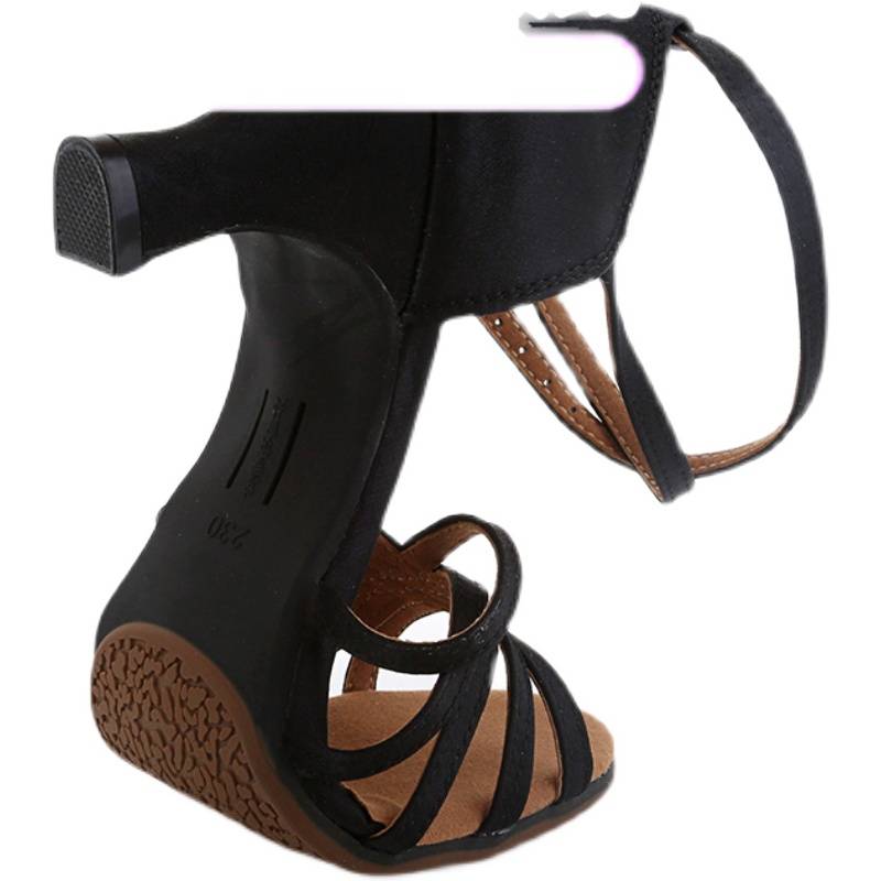 Latin dance shoes female adult heel high heel soft bottom summer square dance shoe Lunbaqiawu dance sandals