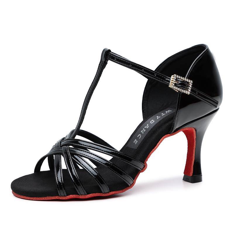 Dance Tianya's new adult Latin dance shoes girl soft base exactly performing exercise exercises high -heeled leather noodle professional dance shoes