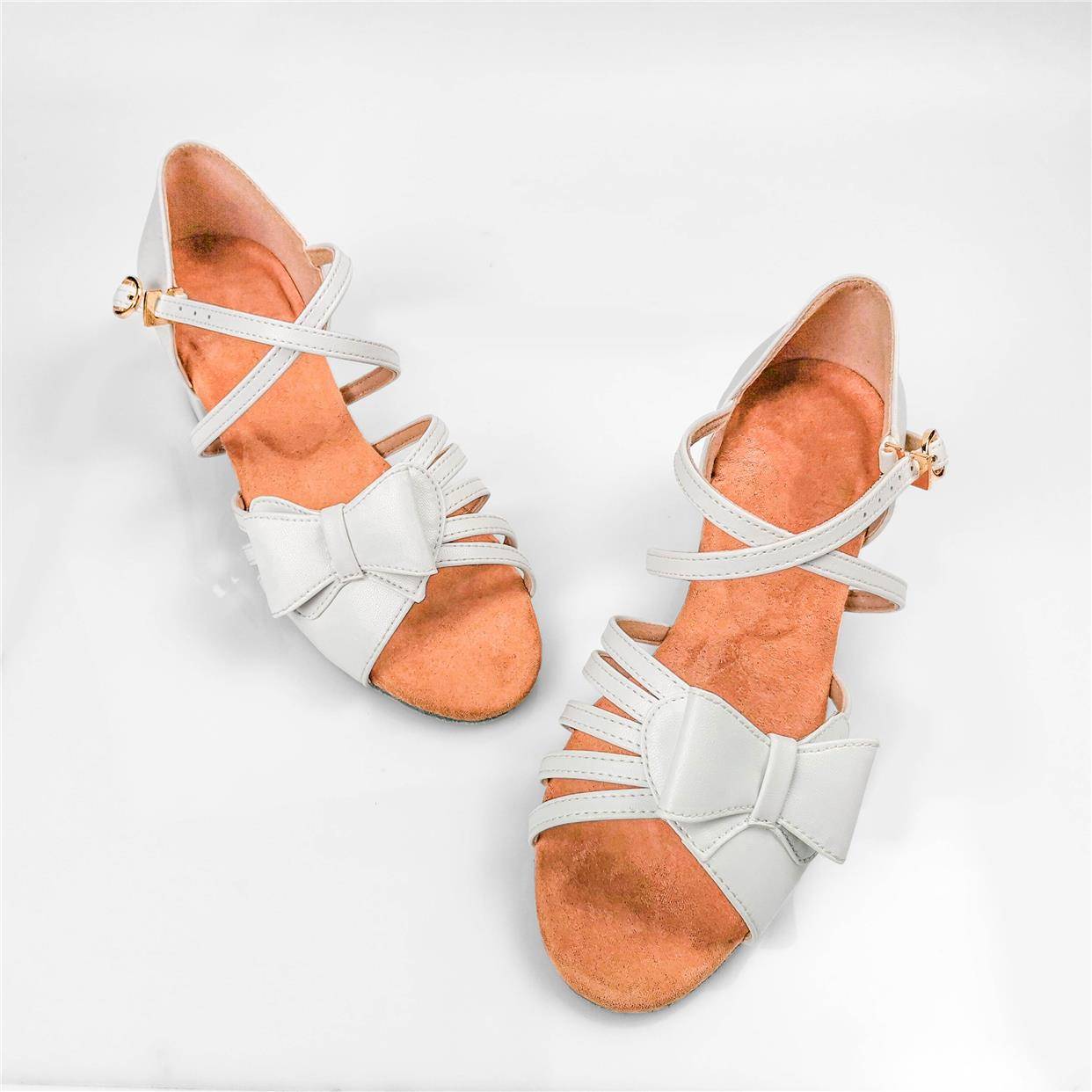 A Balion Dance Shoes Children's Soft -bottom Dance Shoes Children White Latin Shoes Girls Professional Dance Shoes Female Competition