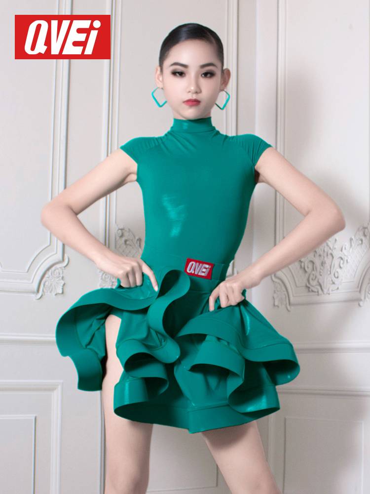 QVEI Latin dance service girl 2024 new professional competition service high -end watch performance semi -sleeve national standard service service