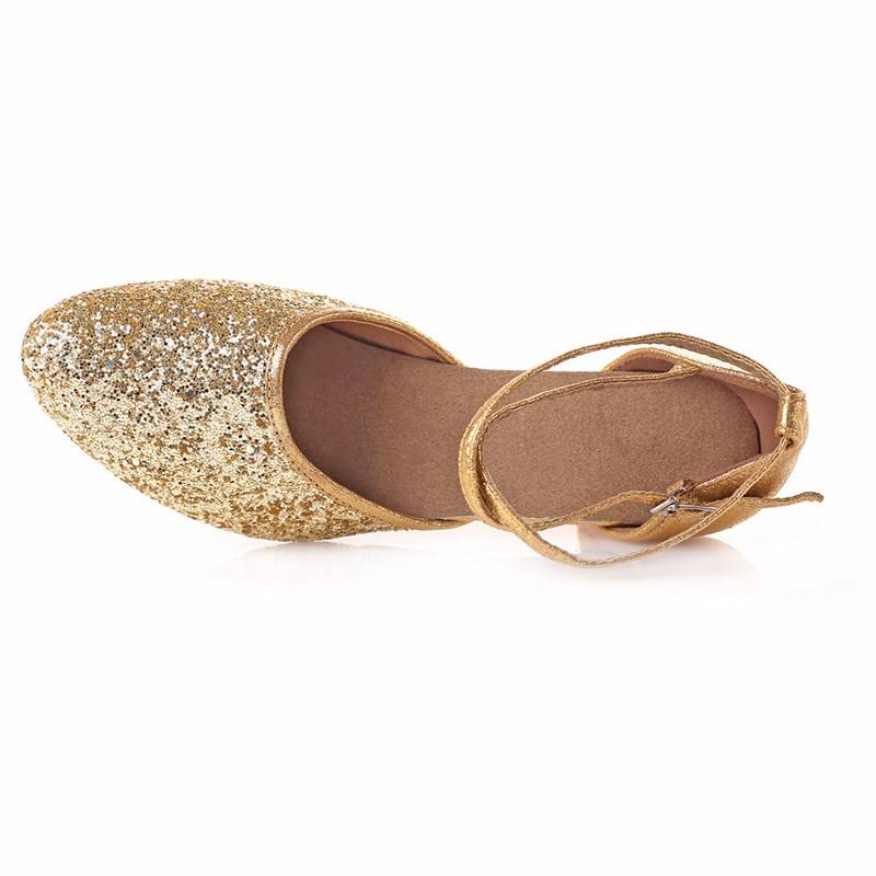 Spot new women's Latin dance shoes Female adults, high heels, high -heeled, beginners, modern leather soft bottoms are wide seasons