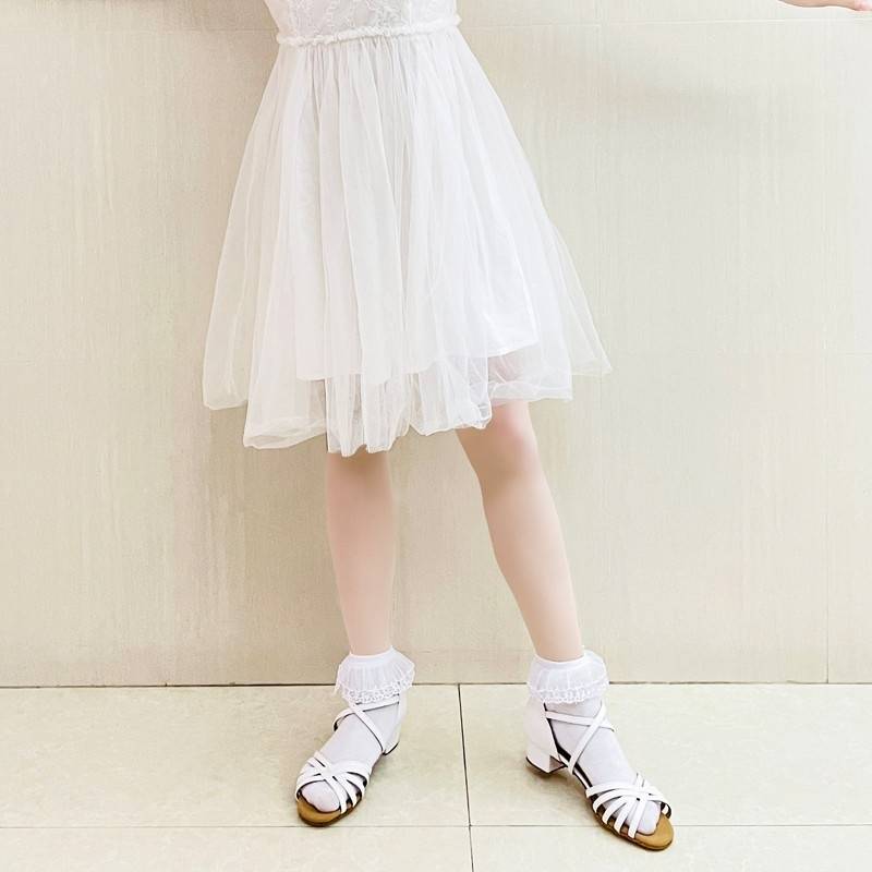Children's Latin dance socks test competition lace princess sock dancing special dance socks girl white lace socks