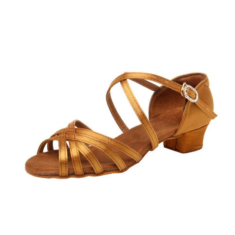 Children's Latin Dance Shoes New Soft -bottom Children's Beginner Practice Shoes Girls Examination Professional Competition Dance Shoes
