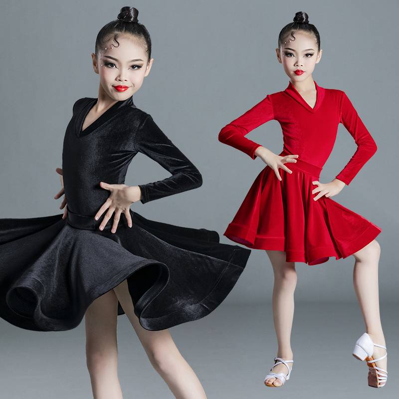 Latin dance service girl autumn and winter children's art test 2024 new children's competition stipulated service professional practice service set