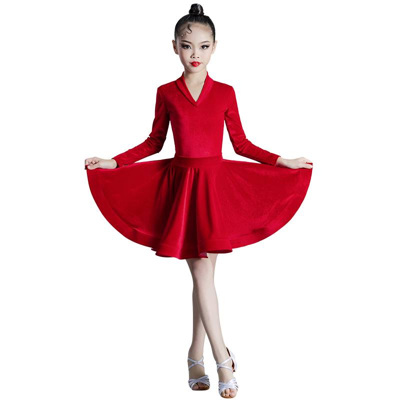 Latin dance service girl autumn and winter children's art test 2024 new children's competition stipulated service professional practice service set