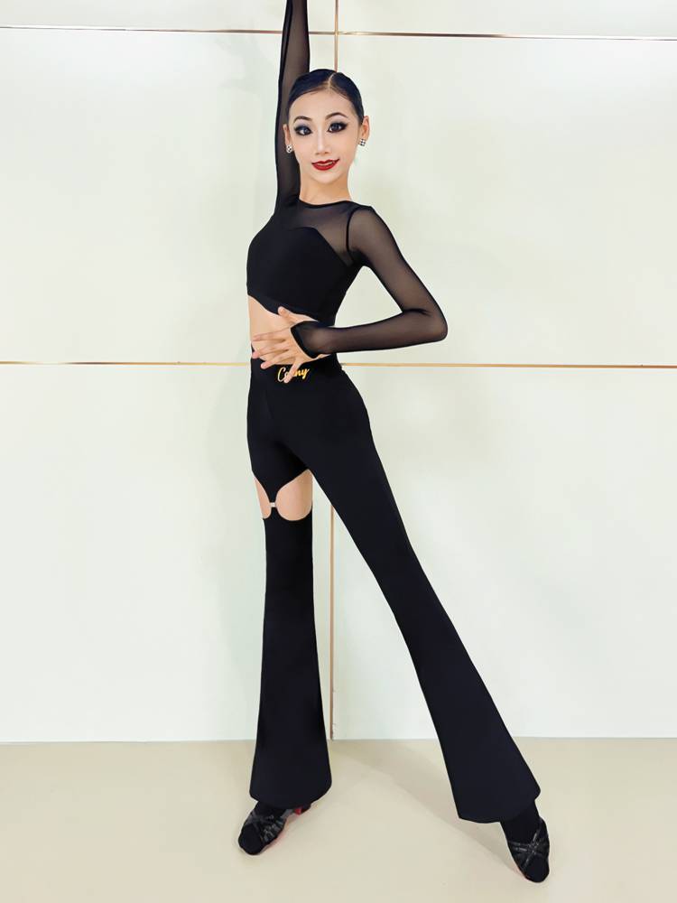 Latin dance pants female 2024 brand dance pants high waist Modo pants -shaped horn training service special pants