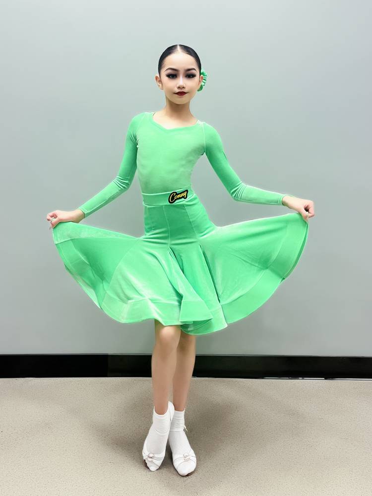 Children's senior version of Black Pond Latin Dance High -end Competition Professional Performance Performance Dance Service Girl 2024 New