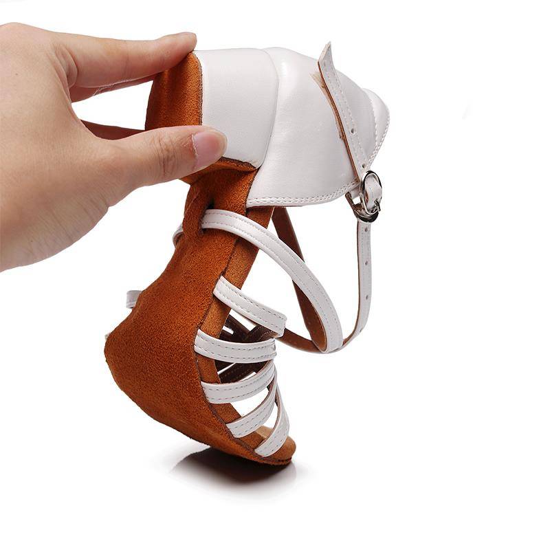 Beginning new white low -pace children girl girls girls dancing dancing and dancing shoes with children in a soft bottom