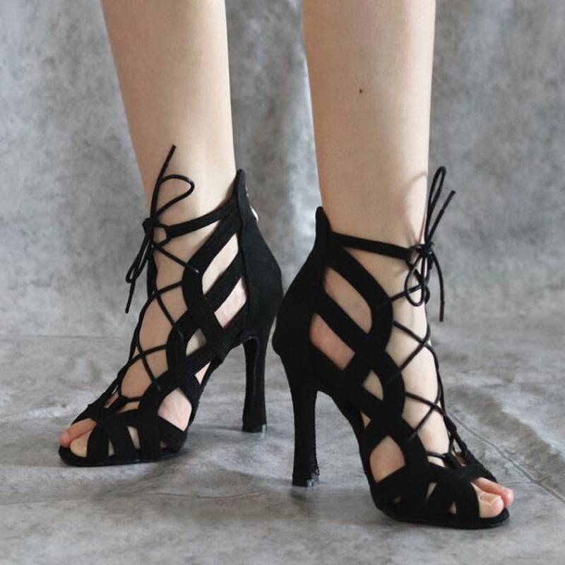 2024 professional Latin dance shoes women's adult medium and high heel modern jazz dance shoes soft bottom fashion customization