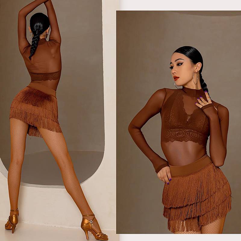 Latin dance training clothing female new Latin dance Sugar skirt dancing dance dance dance dance dance clothes irregular skirt under the skirt