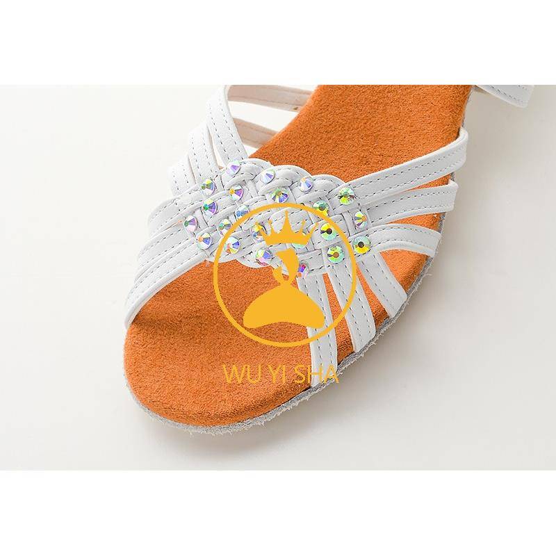 Dance Yisha Girls and Latin Shoe Drill Dance Shoes Competition Shoes Deep Skin Soffee Soft Bottom Dance Shoes