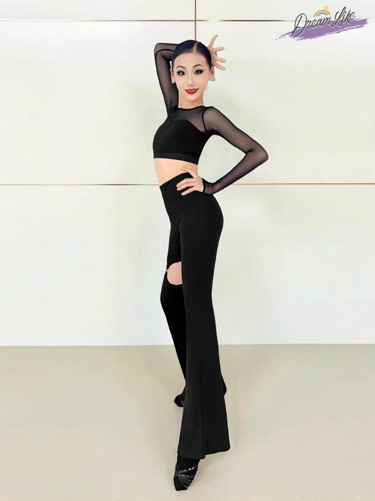 Children's Latin Dance 2024 New Latin Advanced Sets Set Sase Set Adult Modern Pants Form Speaker Practice Service