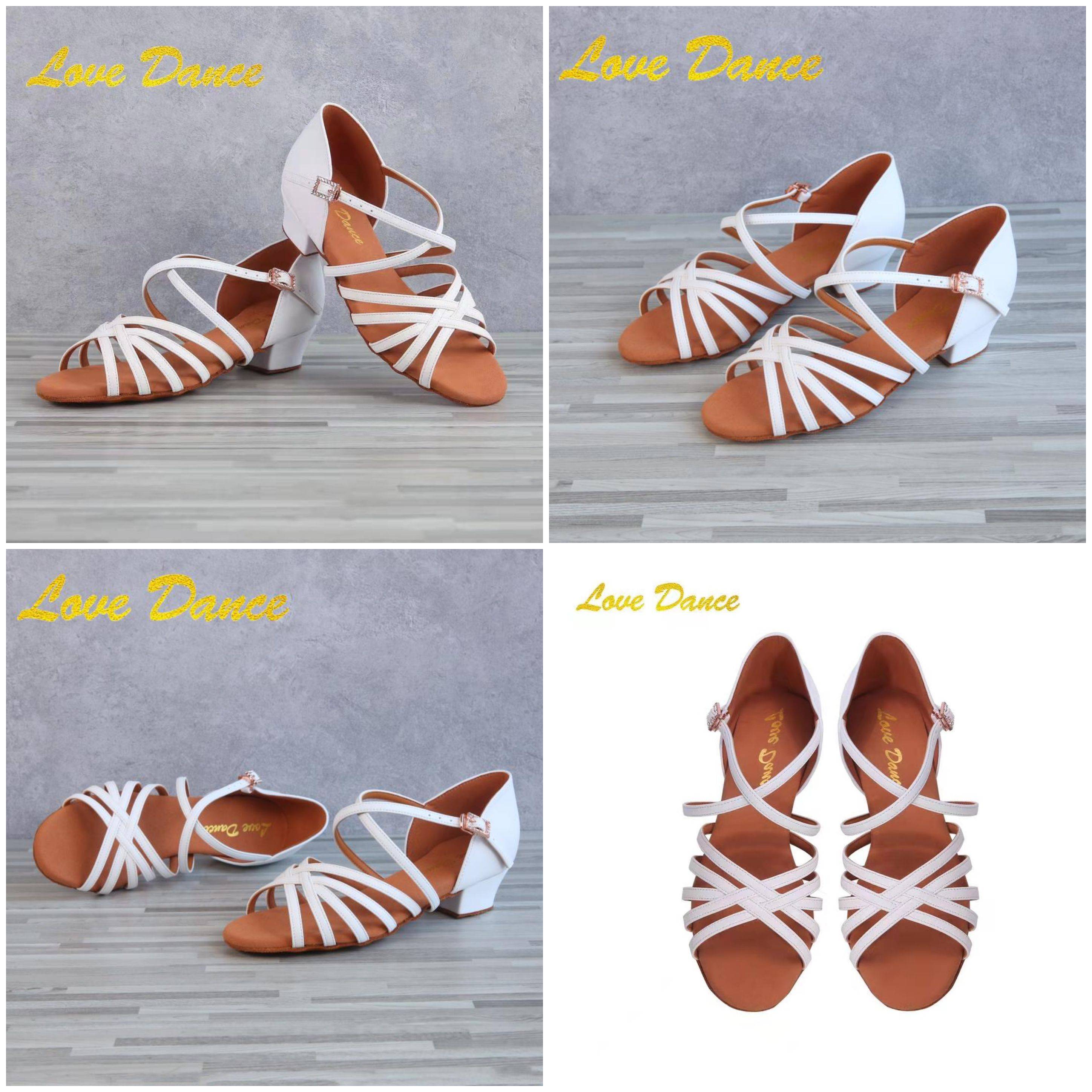 LOVEDANCE Latin Dance Shoes Soft Sole Scholars Practice Girls Girls Girls Low Dancing National Standard Little White Shoes