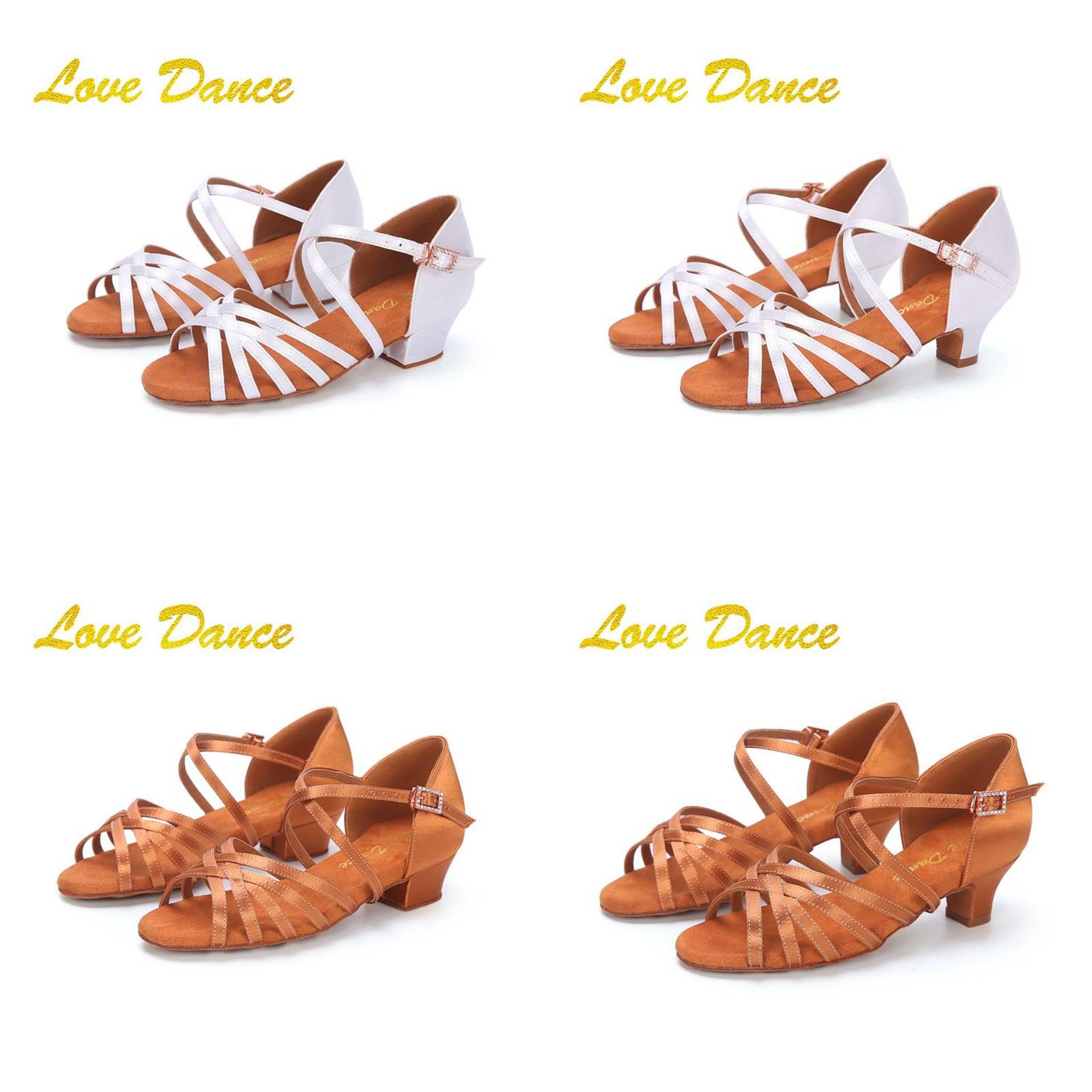 LOVEDANCE Latin Dance Shoes Soft Sole Scholars Practice Girls Girls Girls Low Dancing National Standard Little White Shoes