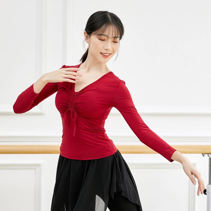 Do not retreat to  slim V -neck girl spring and summer yoga Latin dance service classical modern dance practice service