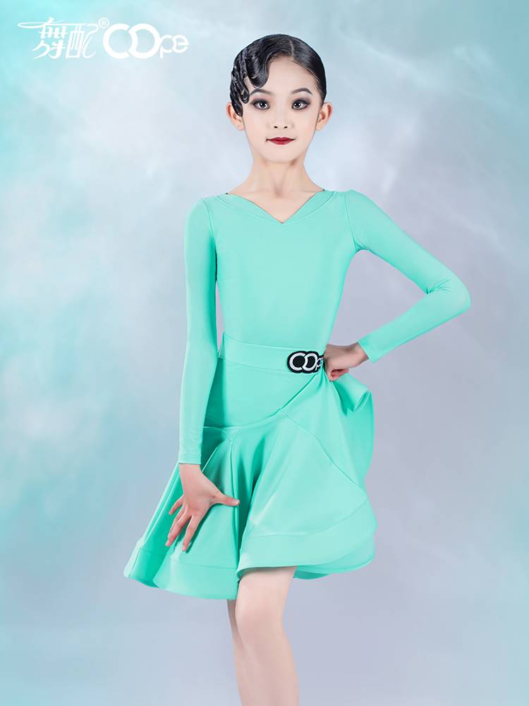 Spring new OOPE dance with long -sleeved children Latin dance high -level sense competition test stipulates the set of women