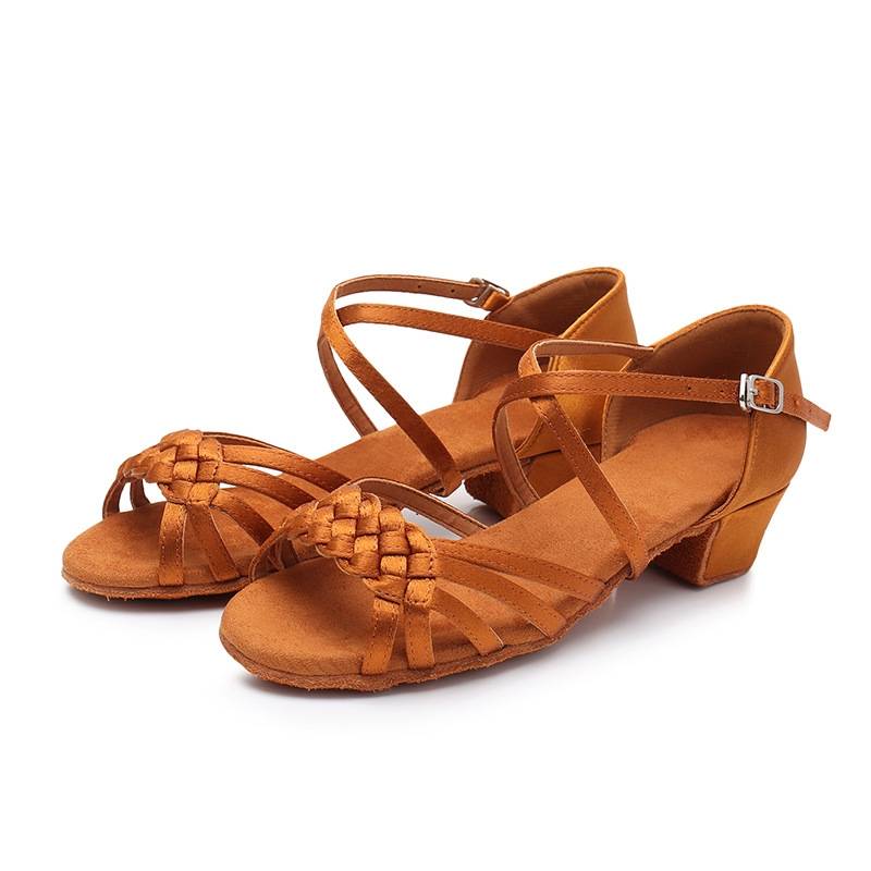 Latin dance shoes girls beginner professional competition, soft bottom, not tired feet, children's flat dance dance training shoes