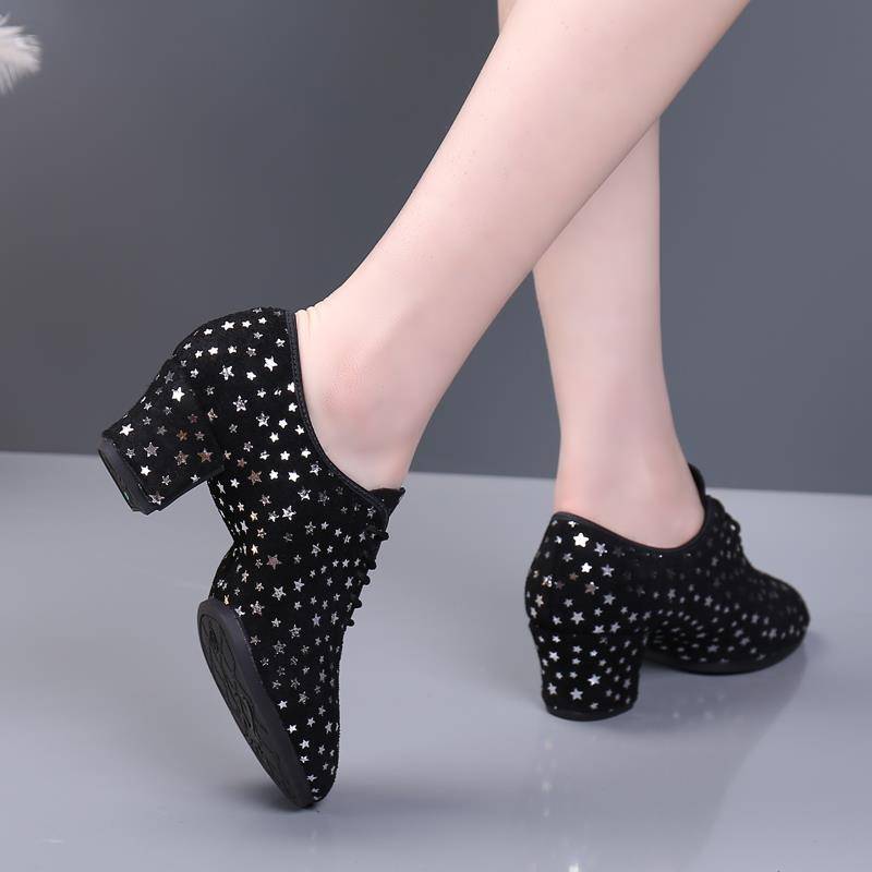 GY adult Latin dance shoes ladies mid -high heel dance soft bottom dance shoes square dance shoes teacher shoes dance shoes