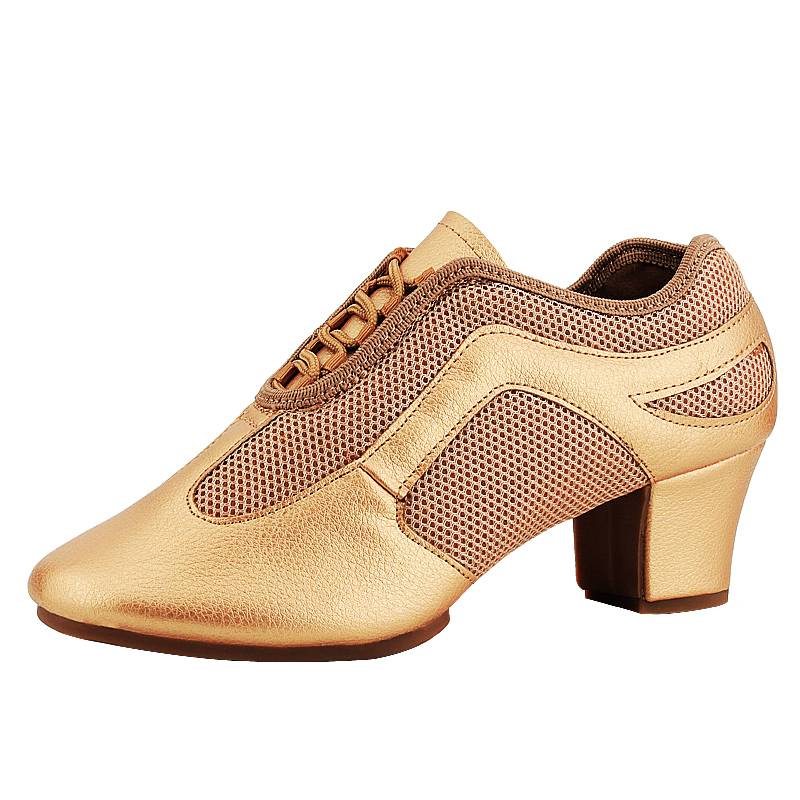 Professional Latin Dance Shoes Adult Lady Middle -Hee Teacher Shoes Soft Waves Friendship Plaza Modern Dance Dance Shoes Fita