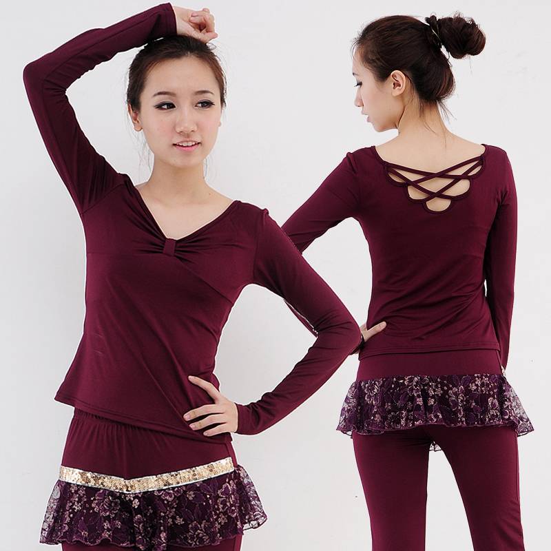 Long-sleeved Latin dress, spring and fall square dance dress, dance dress, dance dress for adult trainer
