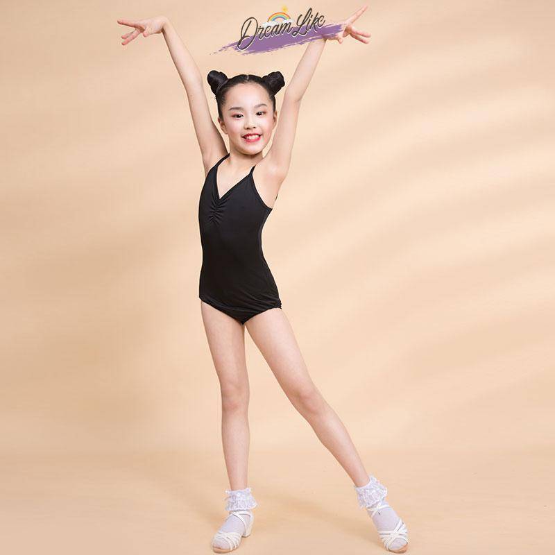Summer Latin dance training service girl dance practice service young children's suspenders practice dance service conjoined jacket suits