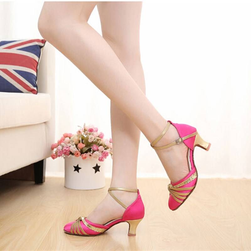 Autumn and Winter Latin Dance Shoes Female Adults Zhongtu High Summer Dance Shoes Friendship Dance Plaza Dance Shoes Female Soft Bottom Shoes