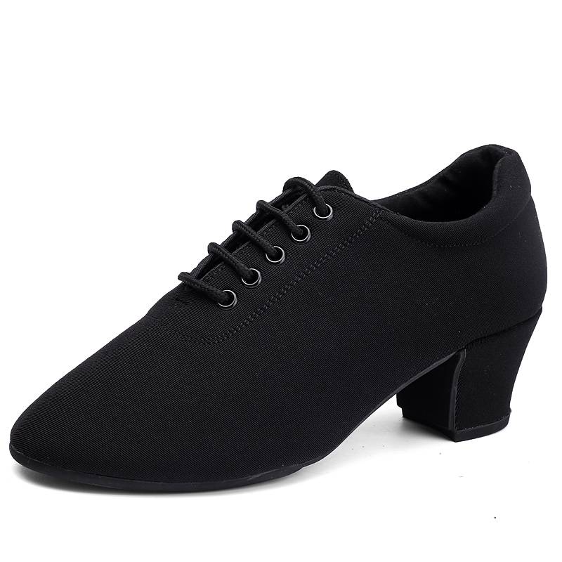 Professional Latin dance shoes female middle high -heeled friendship dance shoes soft sole teacher body training shoes men's square dance shoes