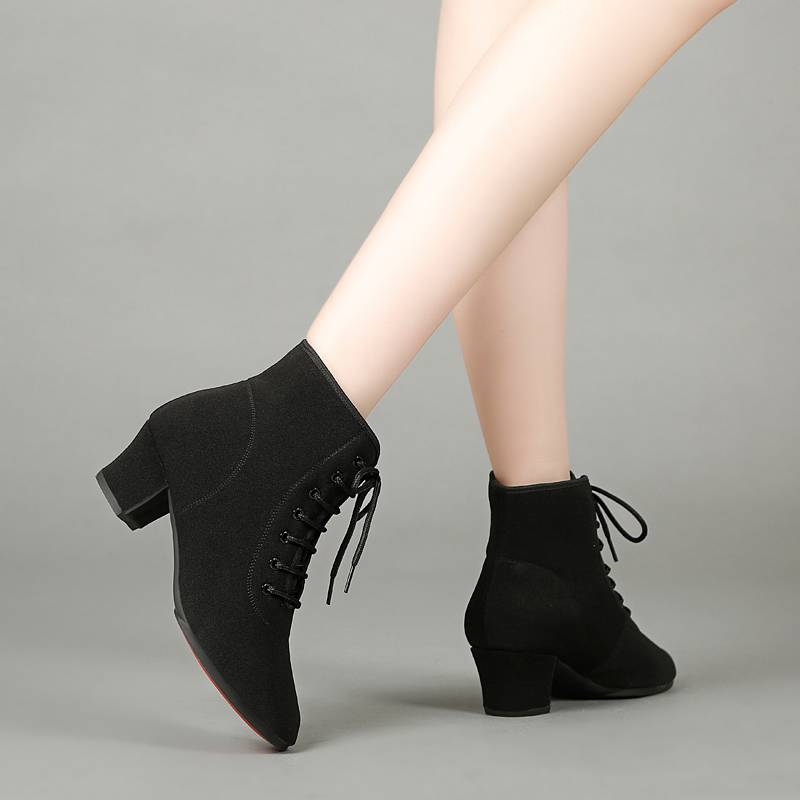 Professional Latin dance shoes adult ladies soft base dance shoe teacher shoe shape training medium high X and square dance