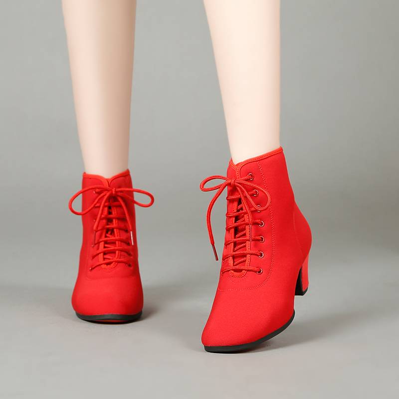 Professional Latin dance shoes adult ladies soft base dance shoe teacher shoe shape training medium high X and square dance