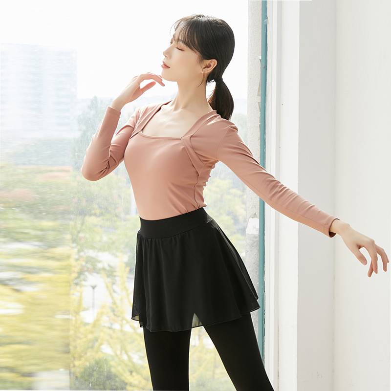 Modern dance clothing dance practice service female adult cotton ballet teacher -shaped sports clothes Latin dance training top