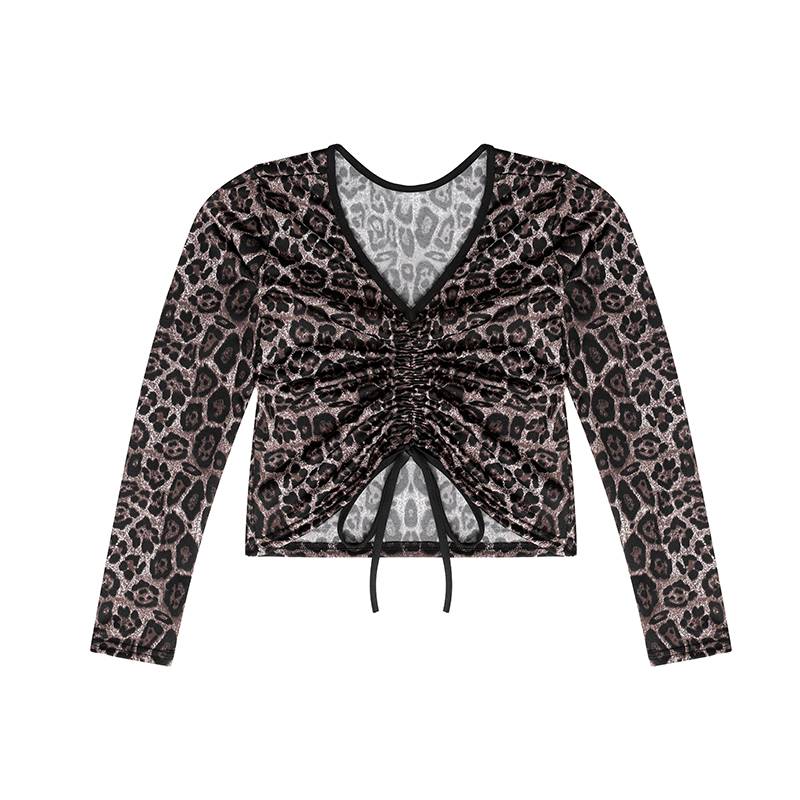 Latin dance service 2023 new long -sleeved dance clothing top female modern dance clothing net red just practiced clothes