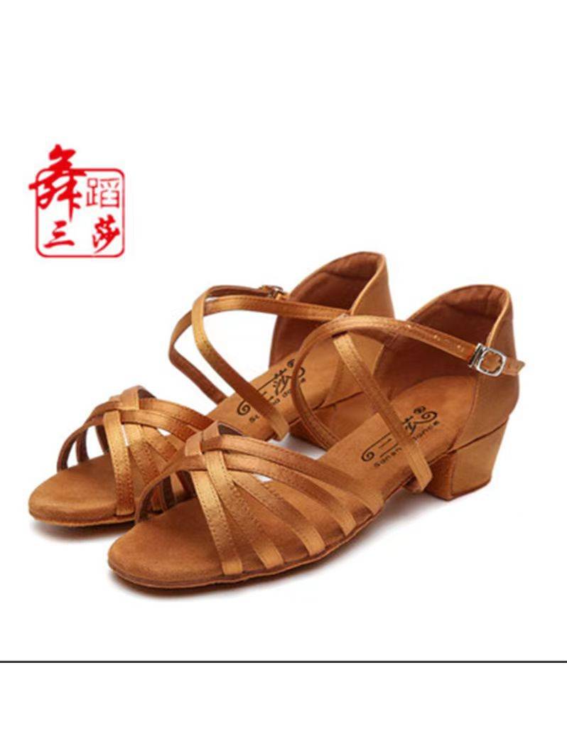 Genuine San Sha Girl Latin Dance Shoes Children, Girls Latin Latin adult soft base, junior first learning practice dance shoes