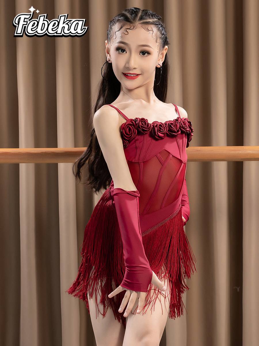 Phoebe 2024 summer new Latin dance dress for young children, high-end girls