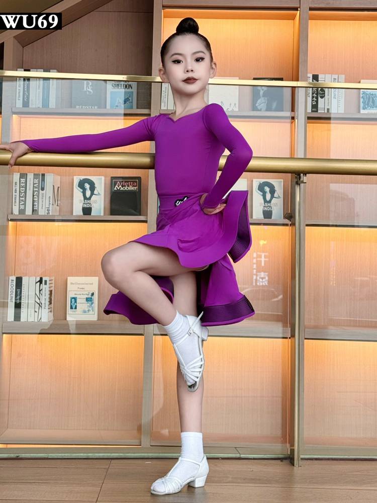Children's Latin Dance Competition Girls' National Standard Dance Standardment Specialty Clothing Professional Performance Service Senior Practice Dress Skirt