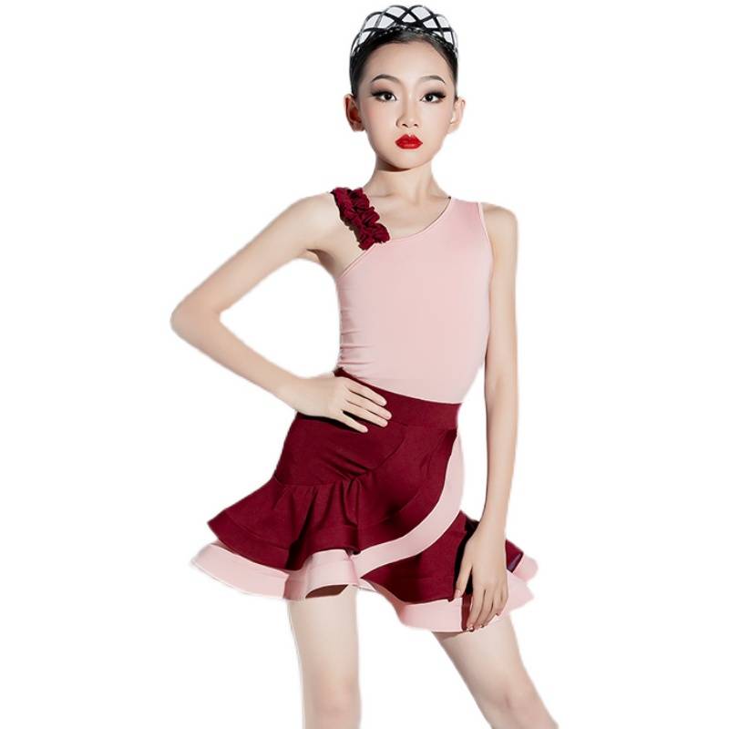 Latin dance suit high -level 2024 summer new girl training service professional children's competition performance dance skirt
