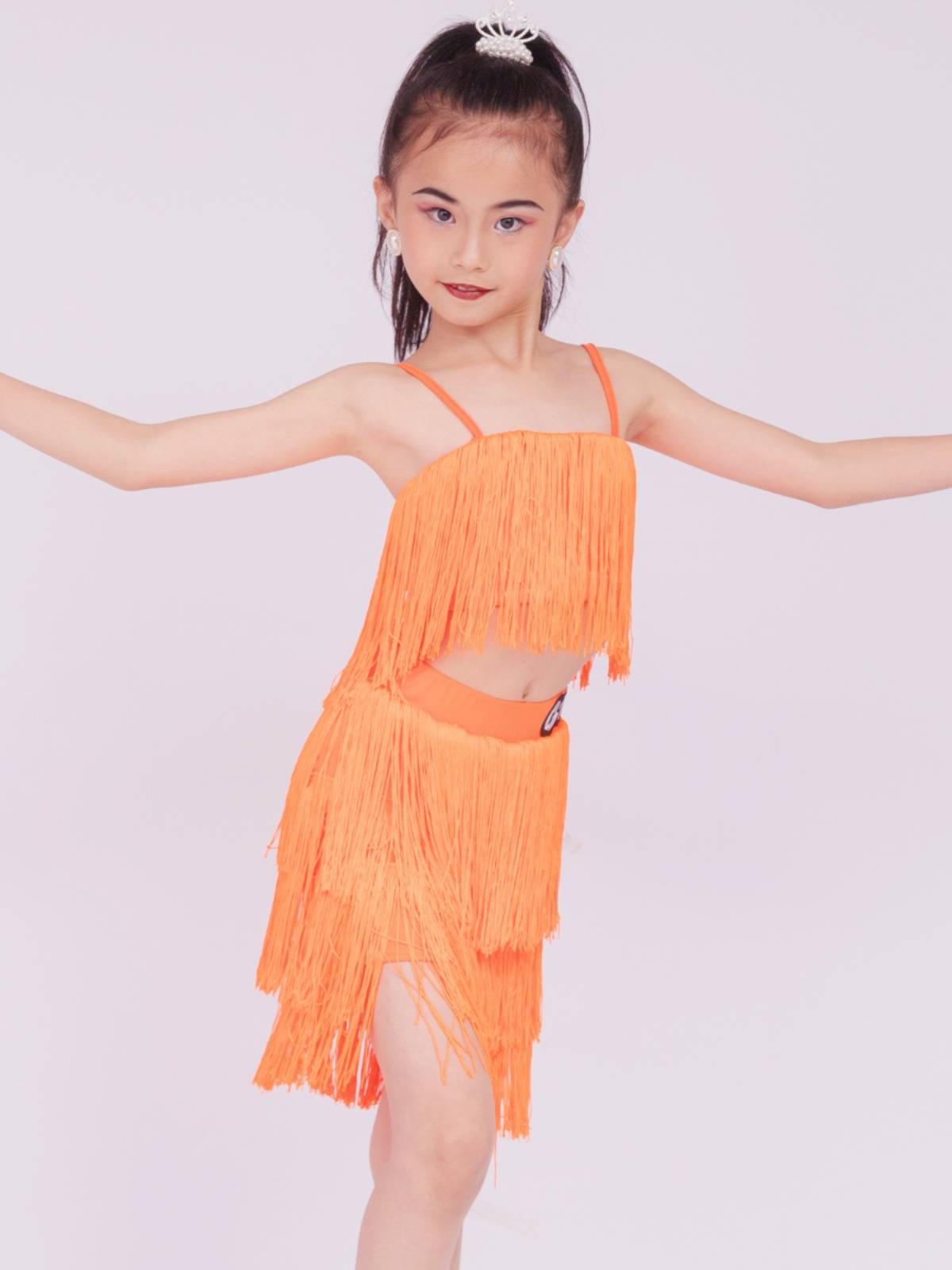 GTY Latin dance service high -level sense 2024 new summer girl suspender stream Su practical performance suit split