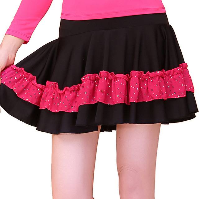 New square dance clothing Latin dance half -body skirt female adult professional sequin dance practice three steps to step on spring and summer