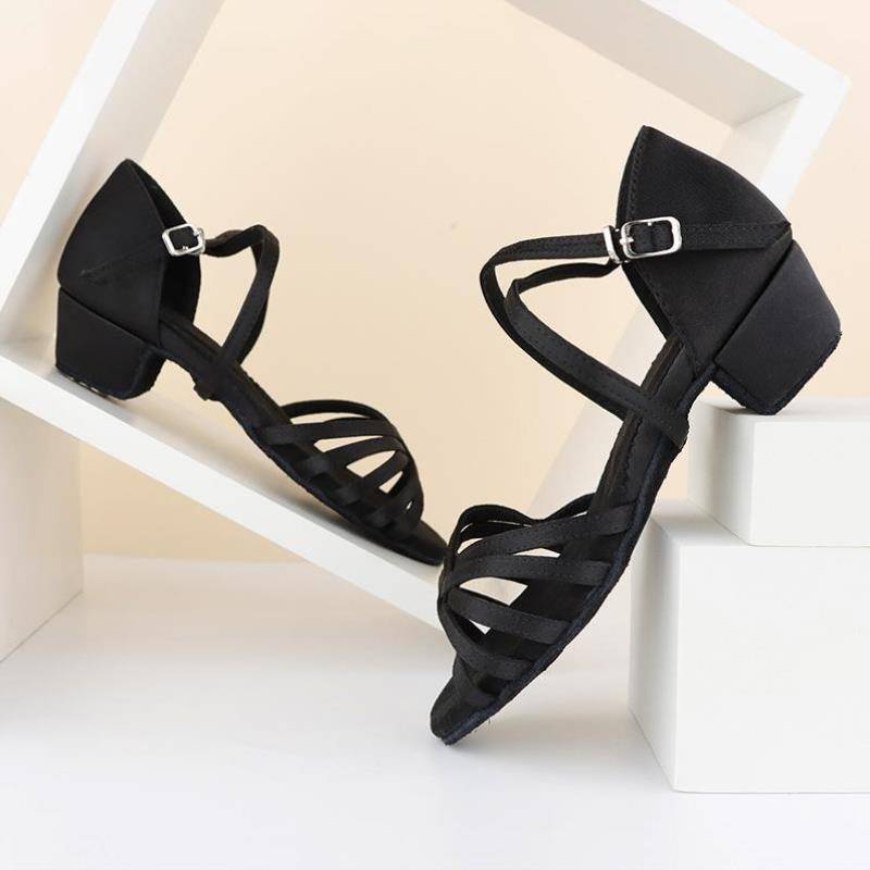 Women's middle heel shoes Latin dance shoes women's high heel adult dance shoes are not tired feet women's shoes soft sole adult pink