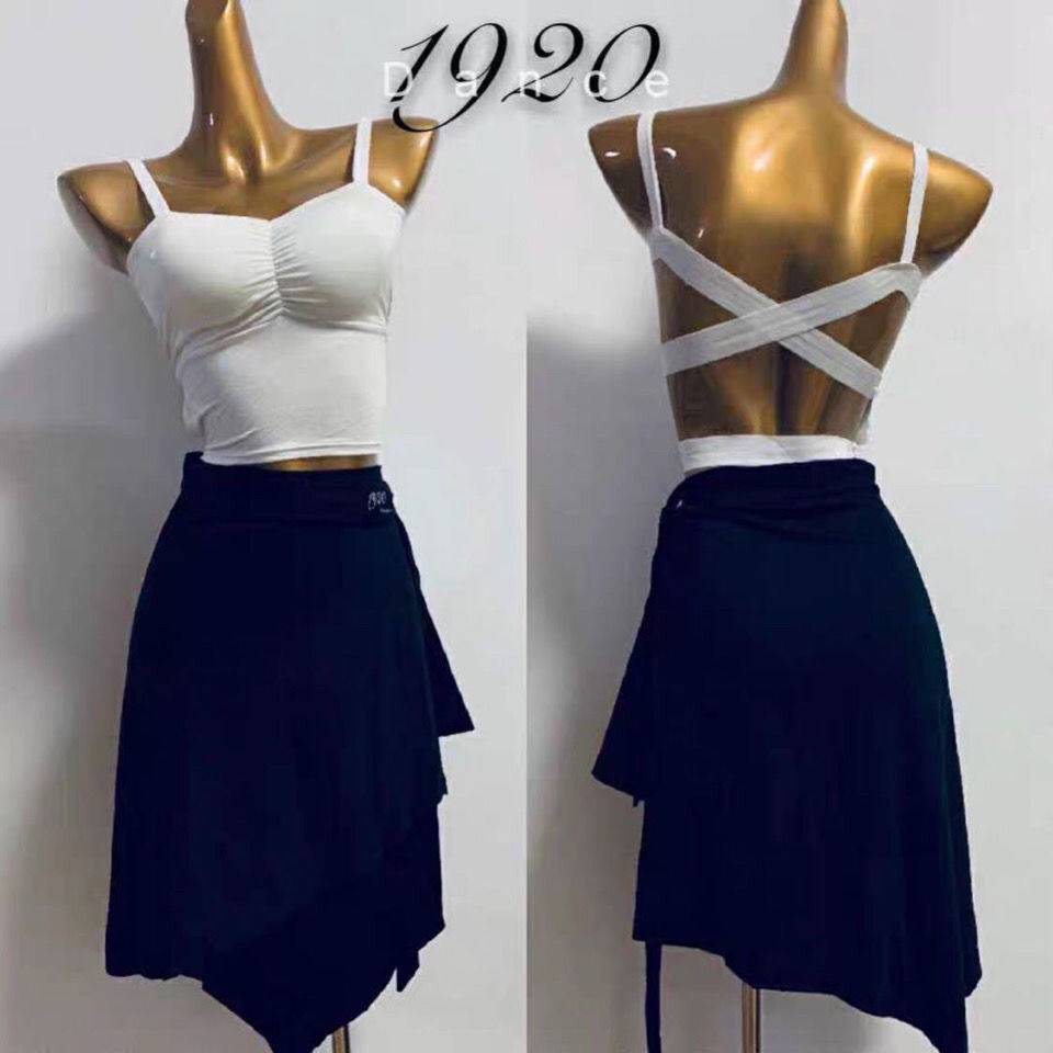 New camisole with chest pad dance half -body skirt Latin dance bandwad, versatile split practice uniform set special price