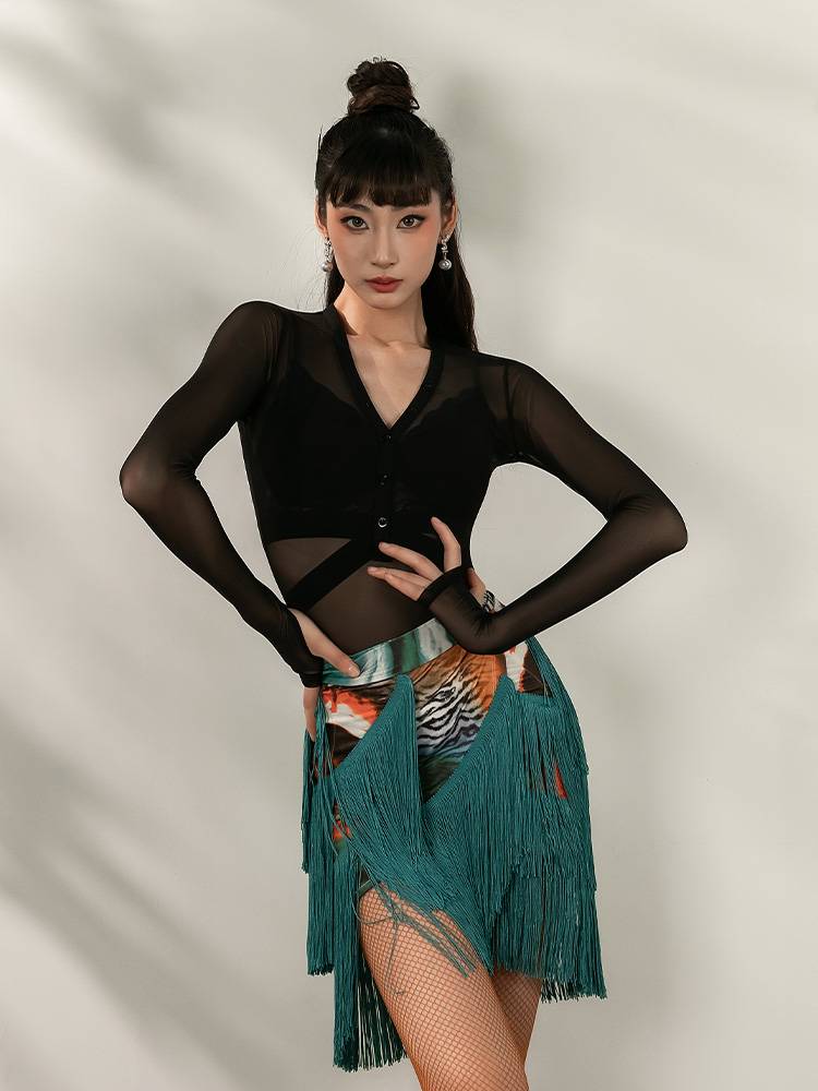 dancebaby Latin dance dance skirt adult dress new dress half skirt women's pants short skirt flowing soverell scarf 121