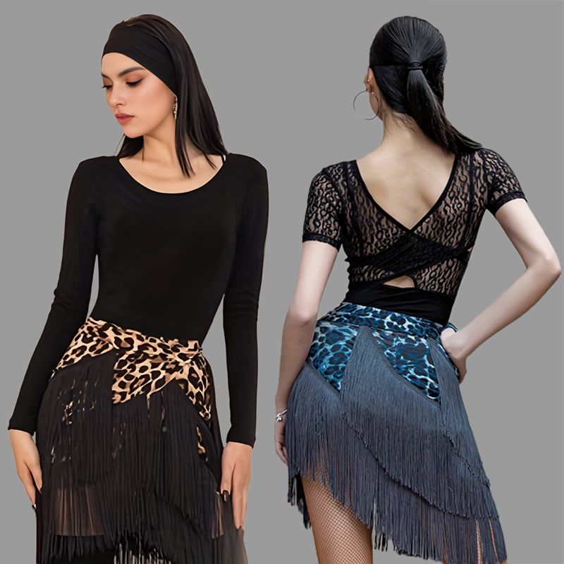 Latin Dance Services Division Divine Top Squad Dance Clothing 2023 New Adult Friendship Dance Spring and Summer Short Sleeve T