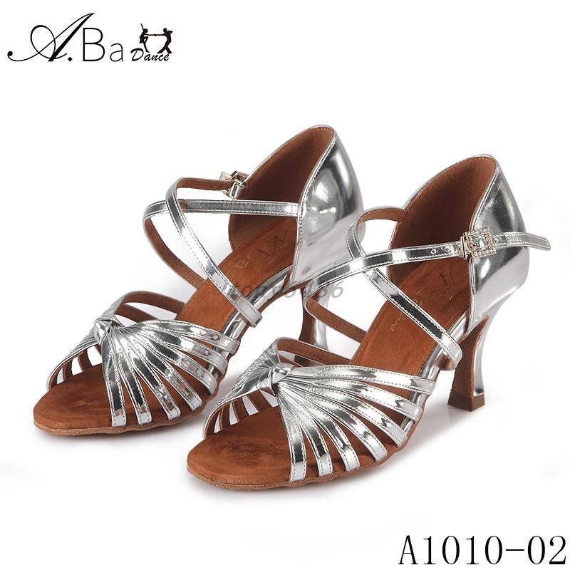 ABA A Bladdin Dance Shoes Female Adult Soft thick bottom wear -resistant mid -high -heeled new practice competition art test dance shoes