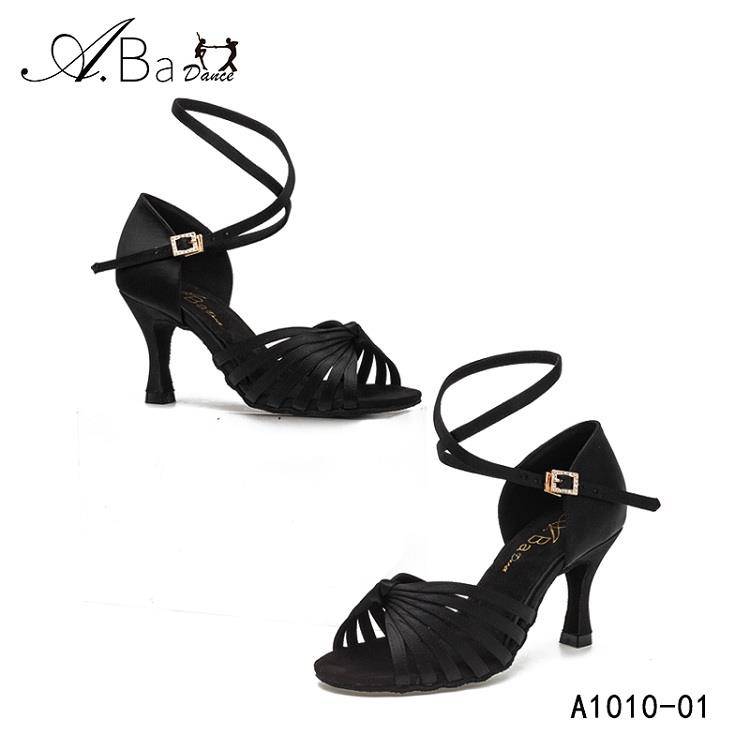 ABA A Bladdin Dance Shoes Female Adult Soft thick bottom wear -resistant mid -high -heeled new practice competition art test dance shoes