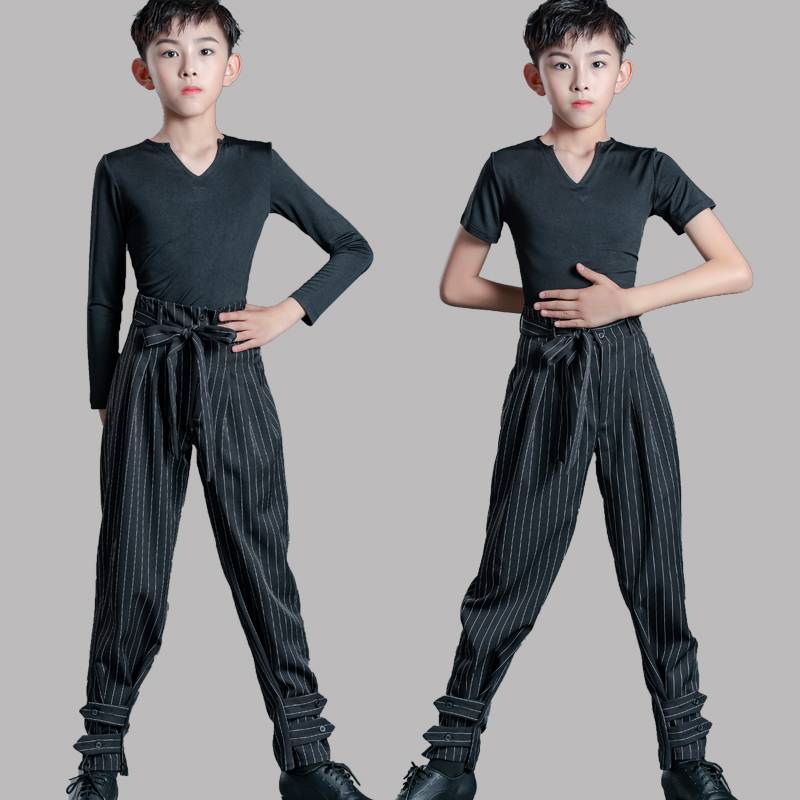 V -neck Latin dance jacket boys Lunba short -sleeved training clothing children just practice meritorious clothes children Latin clothes